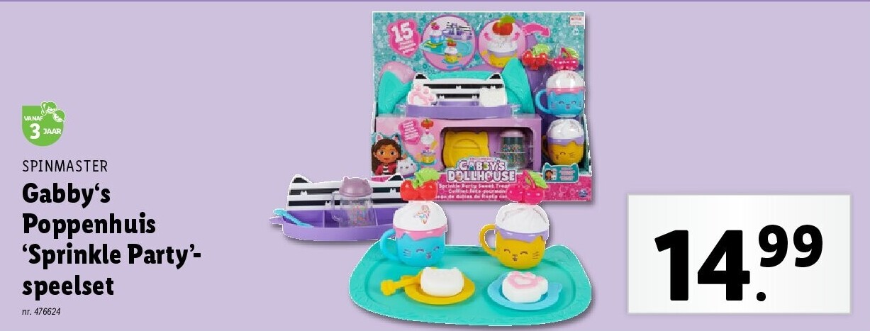 Gabby‘s Poppenhuis ‘Sprinkle Party’- speelset