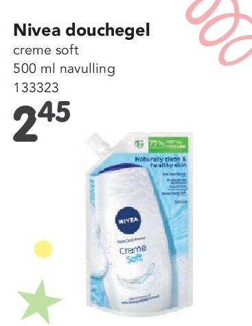 Nivea douchegel creme soft 500 ml navulling