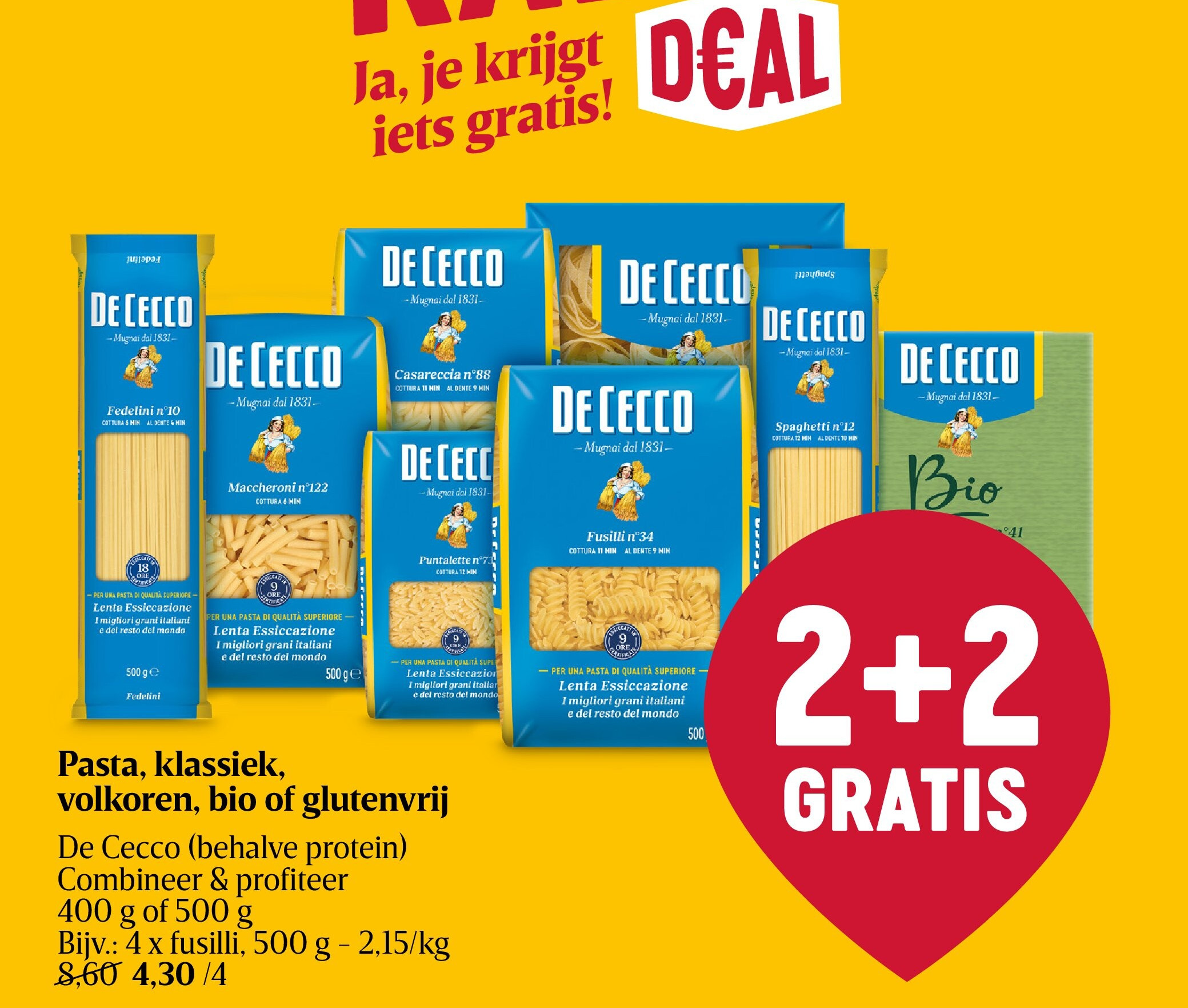 Pasta, klassiek, volkoren, bio of glutenvrij