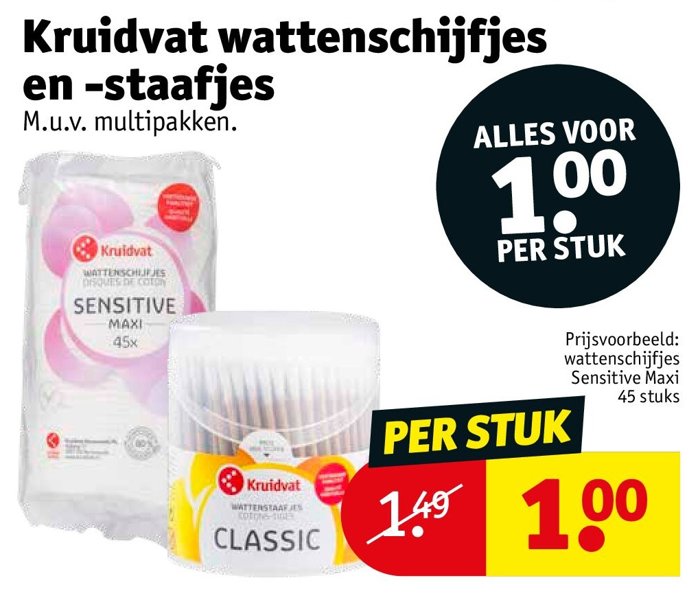 Kruidvat wattenschijfjes en -staafjes