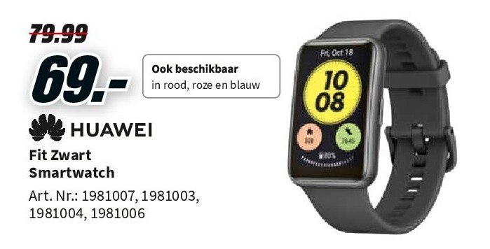 Fit Zwart Smartwatch