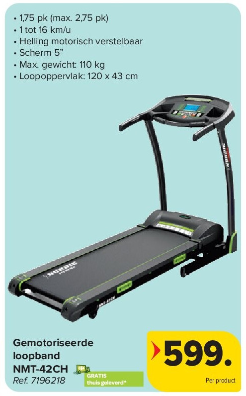 Gemotoriseerde loopband NMT-42CH