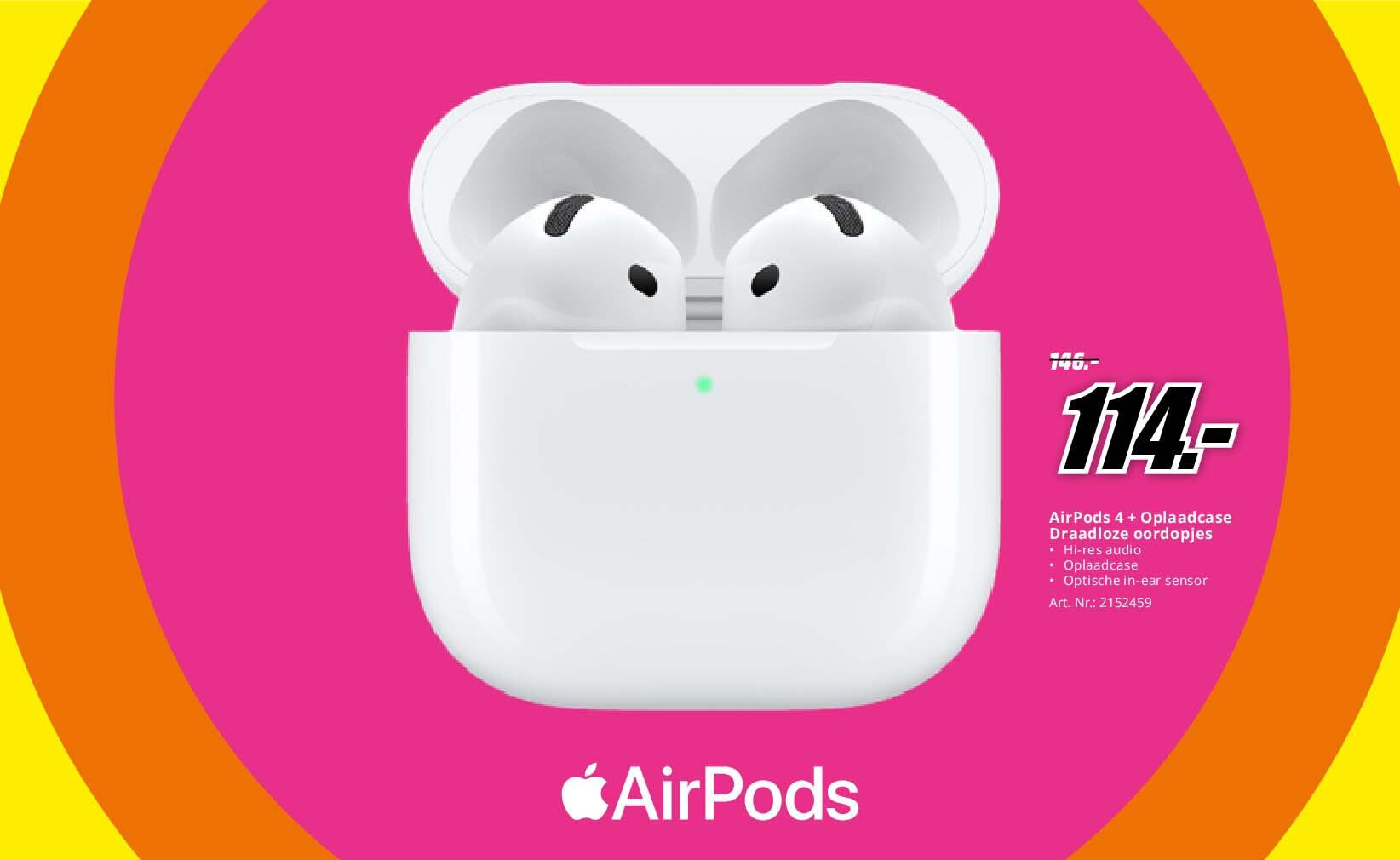 AirPods 4 + Oplaadcase Draadloze oordopjes