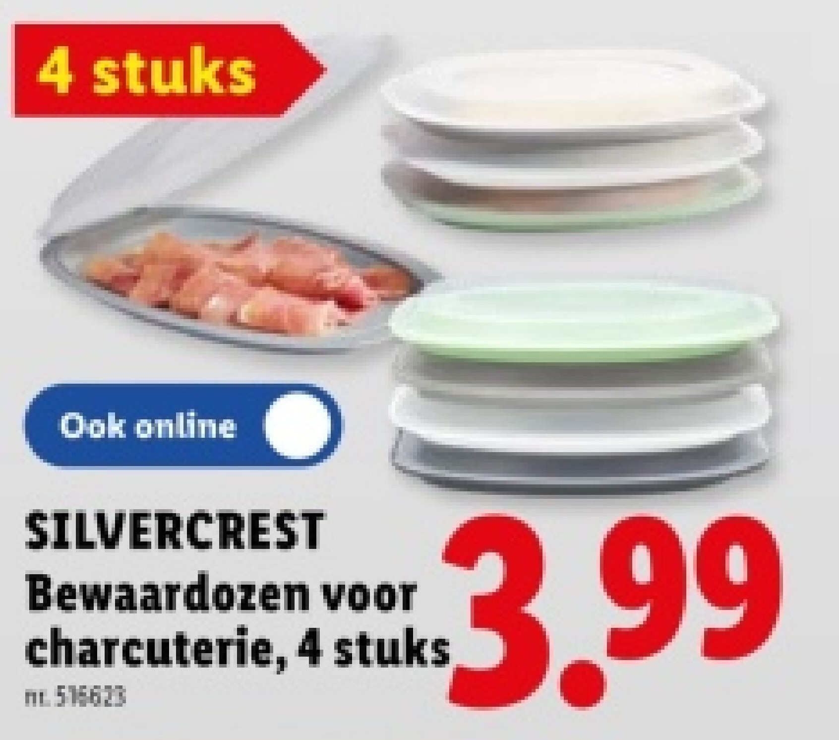 Bewaardozen voor charcuterie, 4 stuks