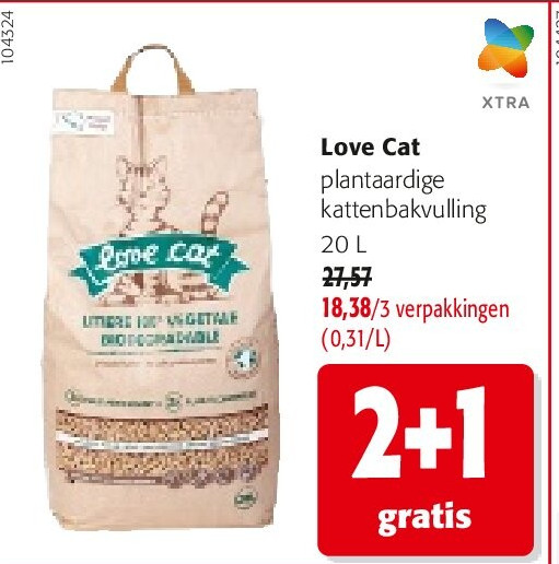 Love Cat plantaardige kattenbakvulling 20 L