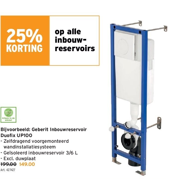 Geberit Inbouwreservoir Duofix UP100