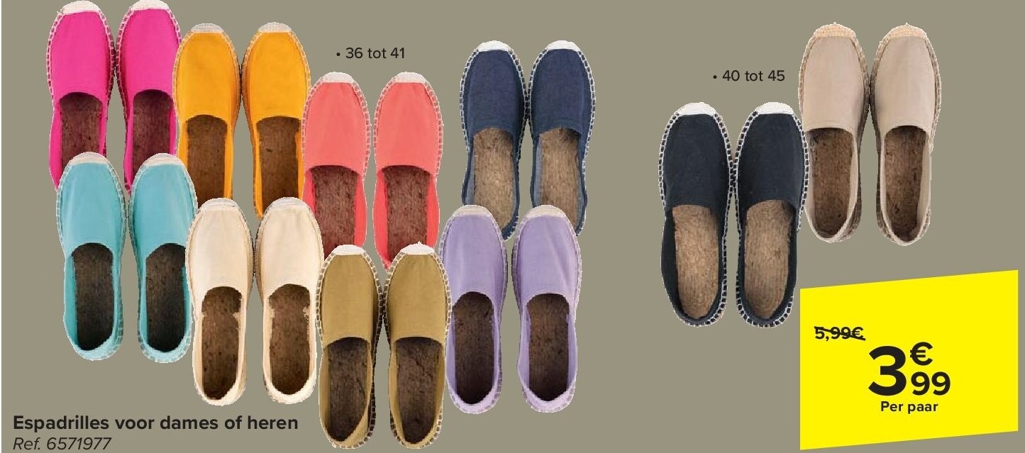 Espadrilles voor dames of heren