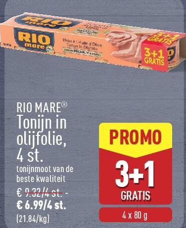 Tonijn in olijfolie, 4st.