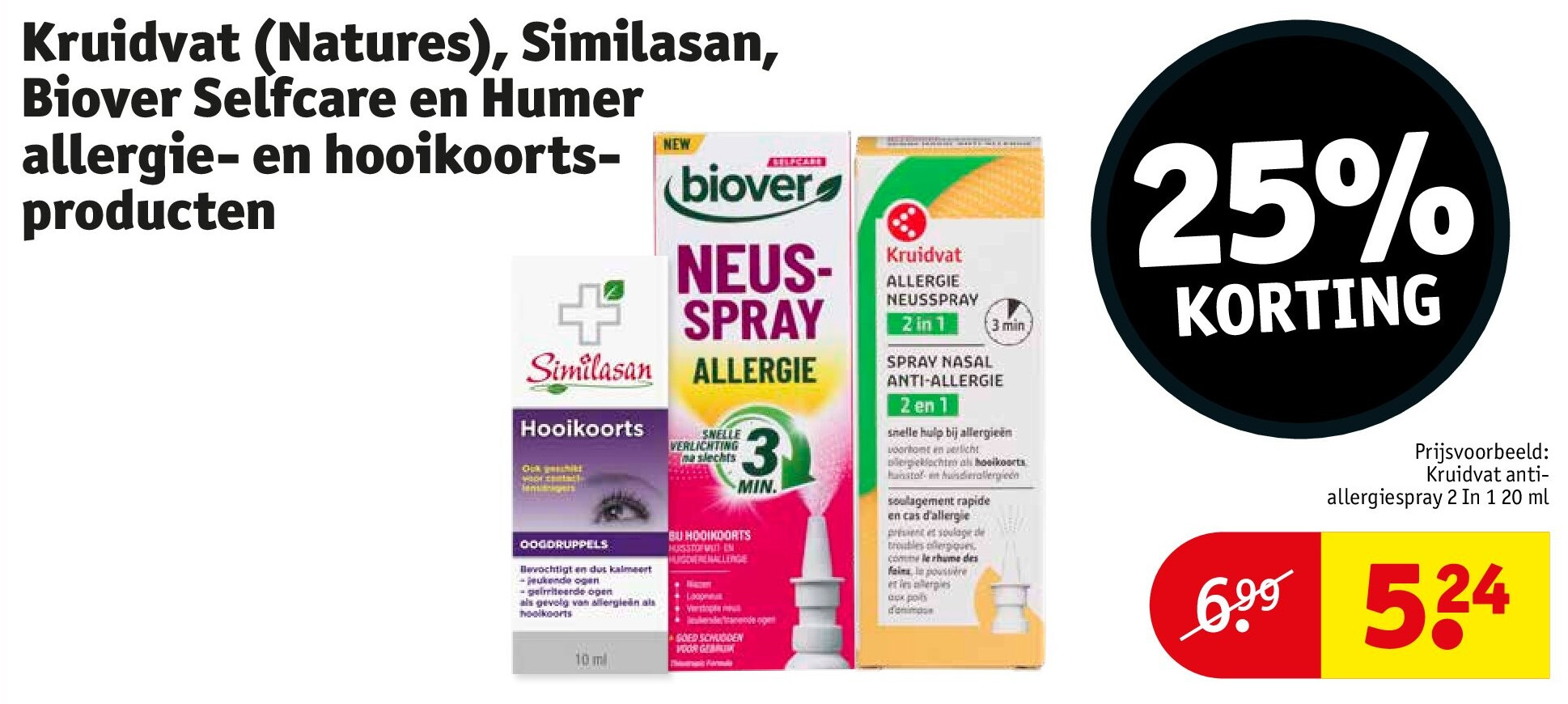Kruidvat (Natures), Similasan, Biover Selfcare en Humer allergie- en hooikoortsproducten