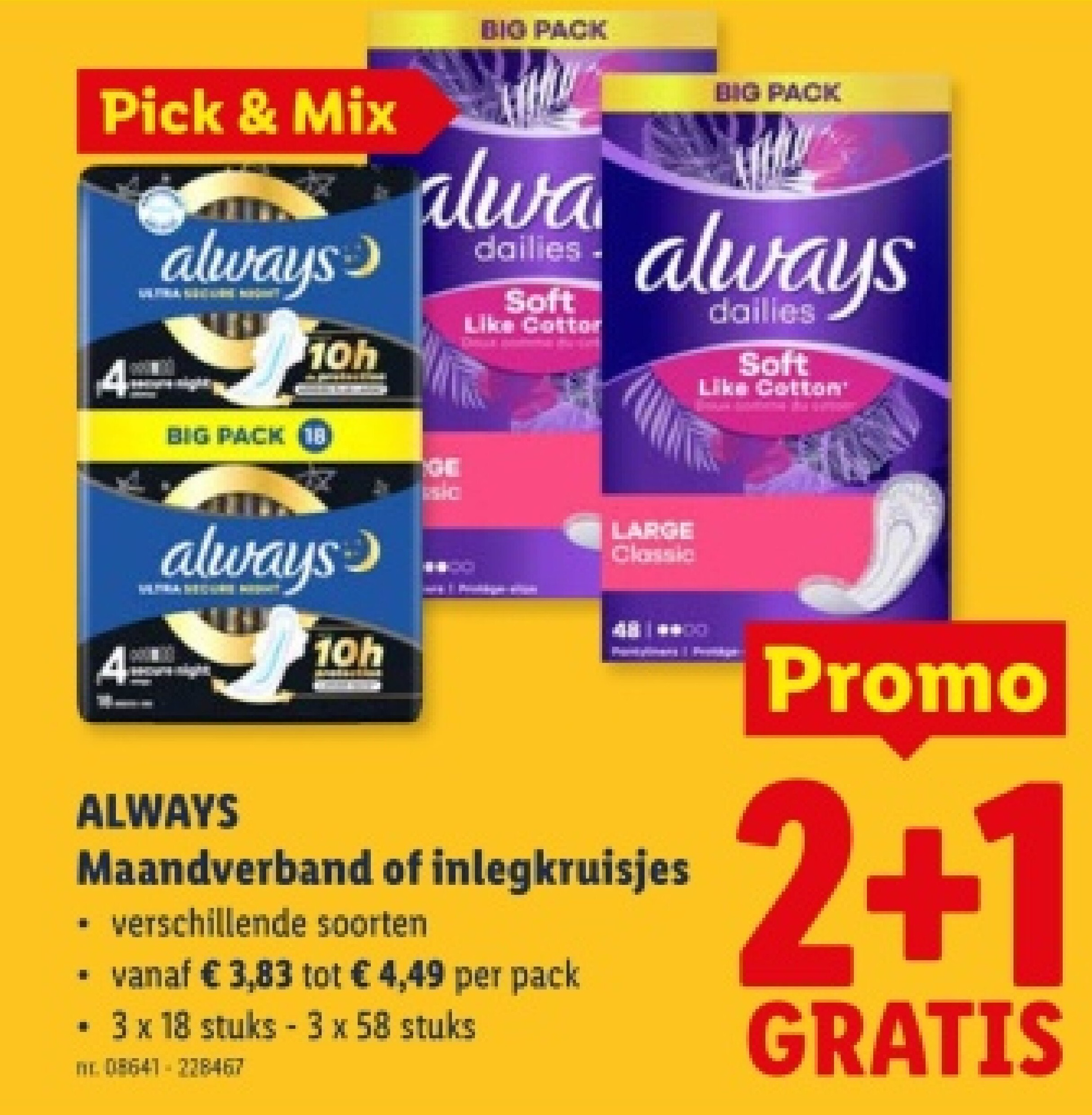 Maandverband of inlegkruisjes
