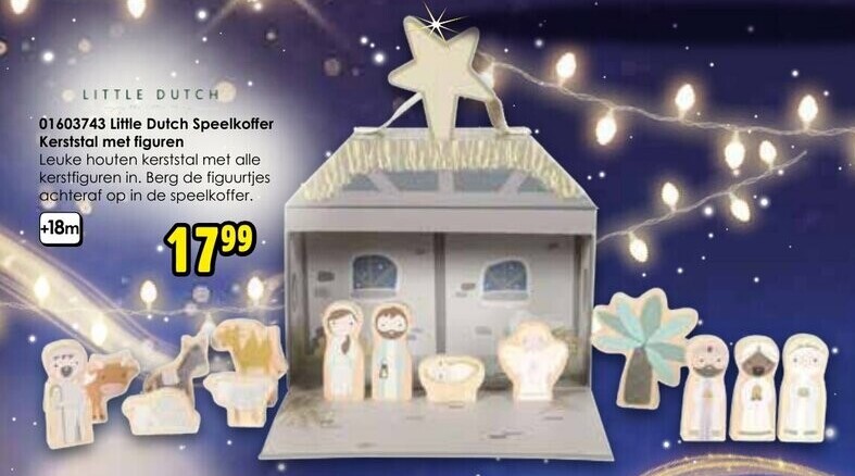 01603743 Little Dutch Speelkoffer Kerststal met figuren