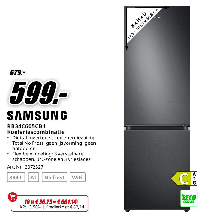 Samsung RB34C605CB1 Koelvriescombinatie