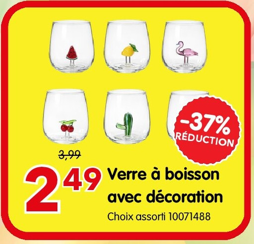 Verre à boisson avec décoration