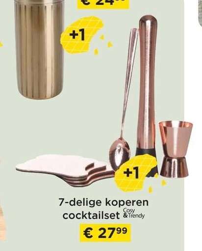 7-delige koperen Cocktailset &endy osy