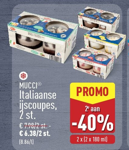 MUCCI® Italiaanse ijscoupes, 2st