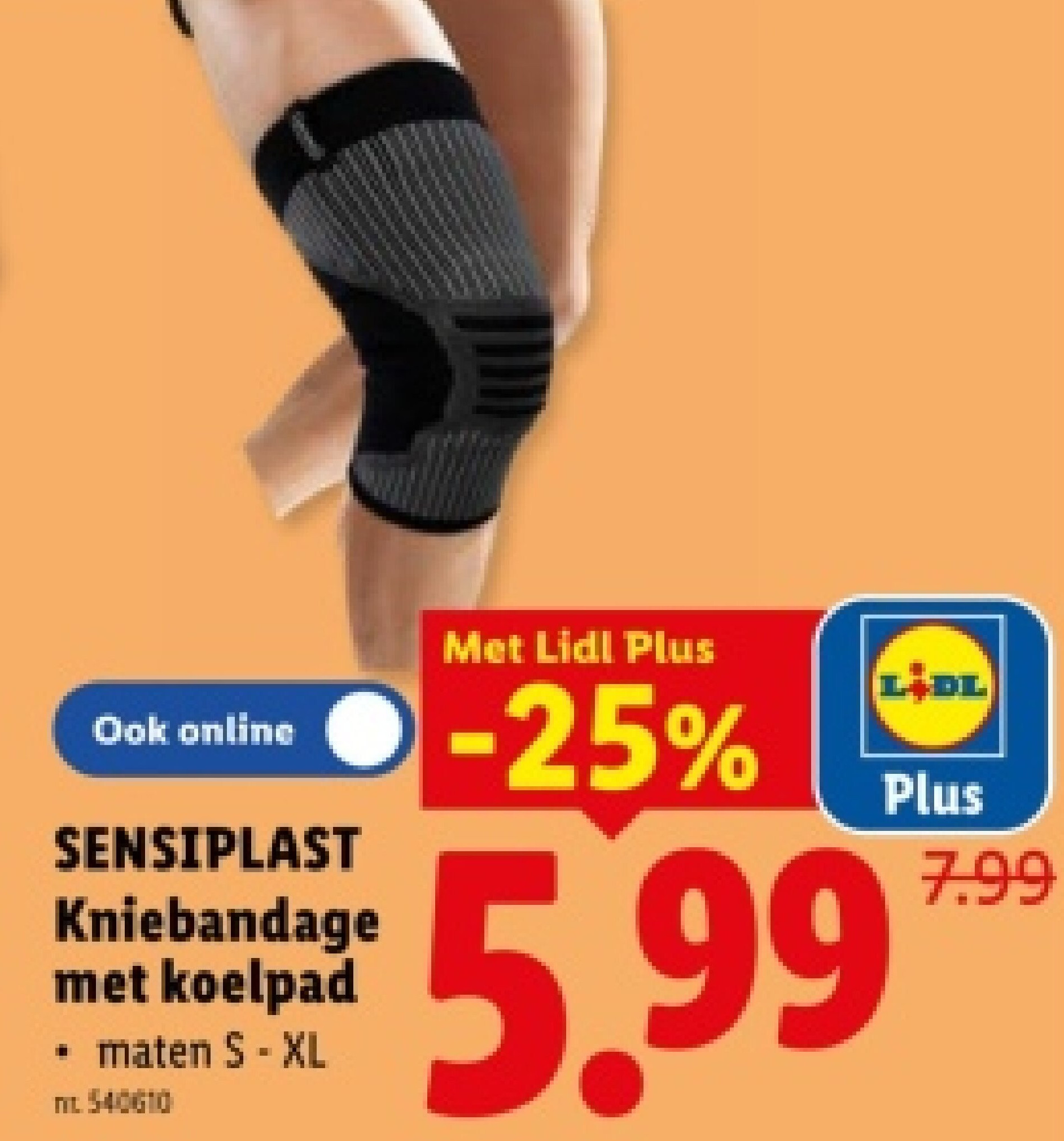 Kniebandage met koelpad