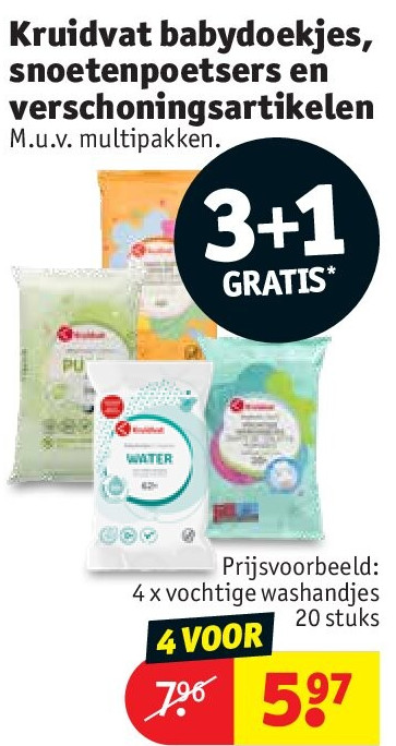 4 x vochtige washandjes 20 stuks