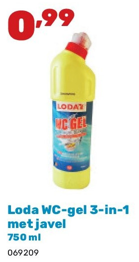Loda WC-gel 3-in-1 met javel 750 ml