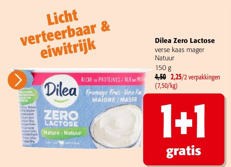 Dilea Zero Lactose verse kaas mager Natuur 150 g