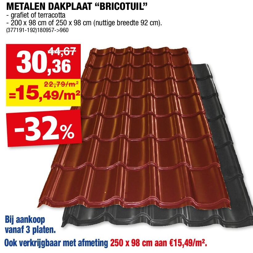 METALEN DAKPLAAT “BRICOTUIL”