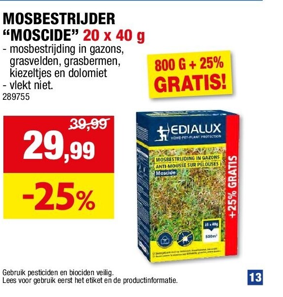 MOSBESTRIJDER “MOSCIDE” 20 x 40 g