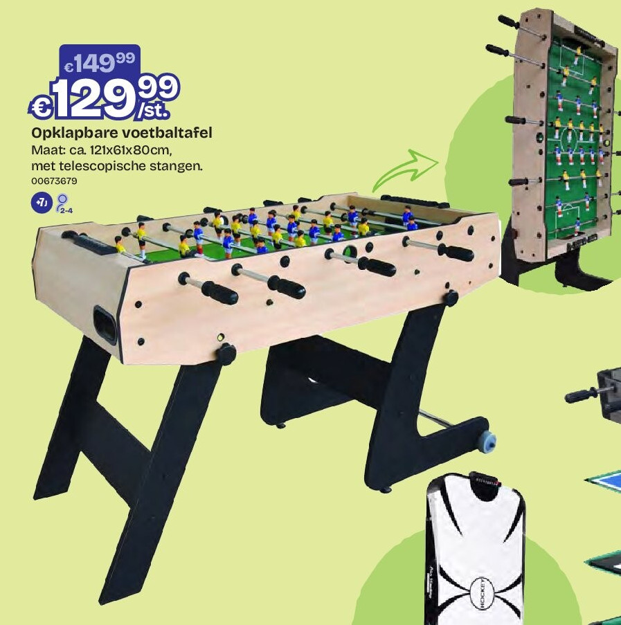 Opklapbare voetbaltafel