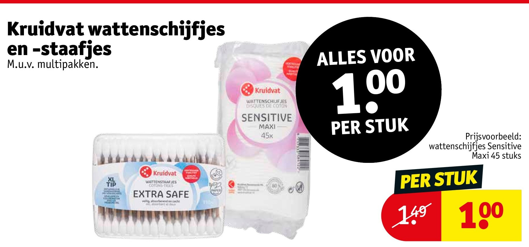 Kruidvat wattenschijfjes en -staafjes