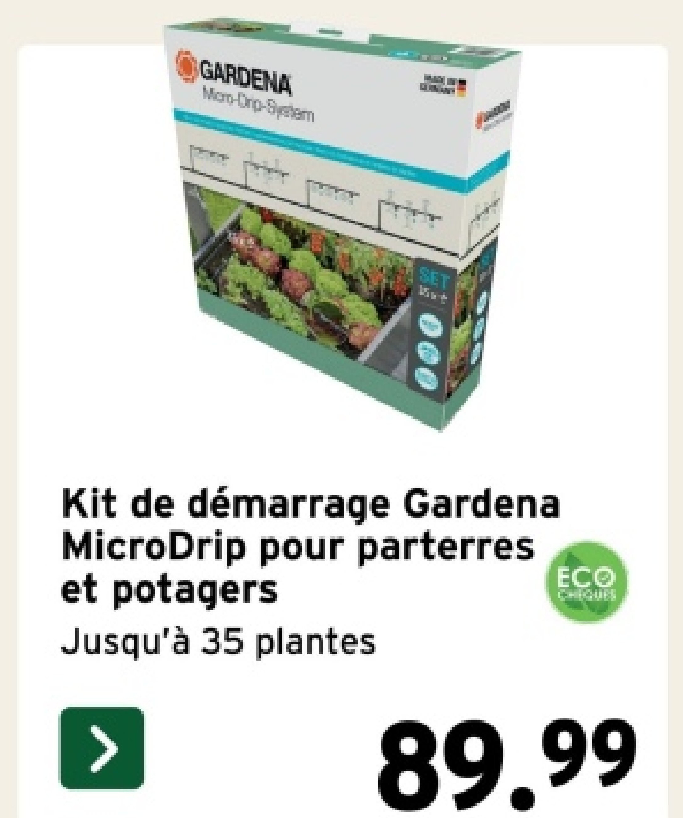 Kit de démarrage Gardena MicroDrip pour parterres et potagers