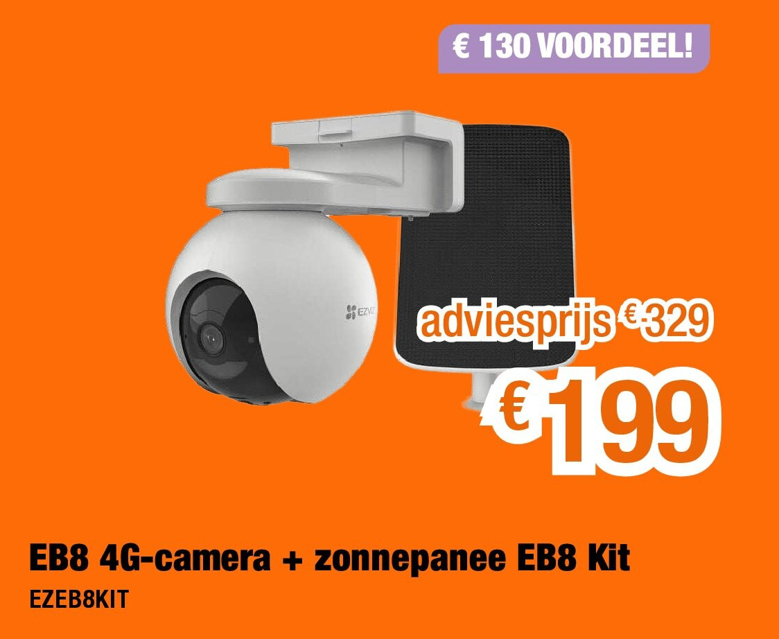 EB8 4G-camera + zonnepanee EB8 Kit EZEB8KIT