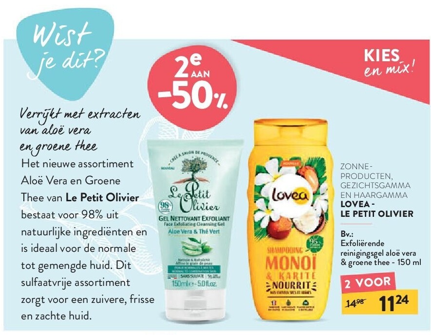 Exfoliërende reinigingsgel aloë vera & groene thee - 150 ml