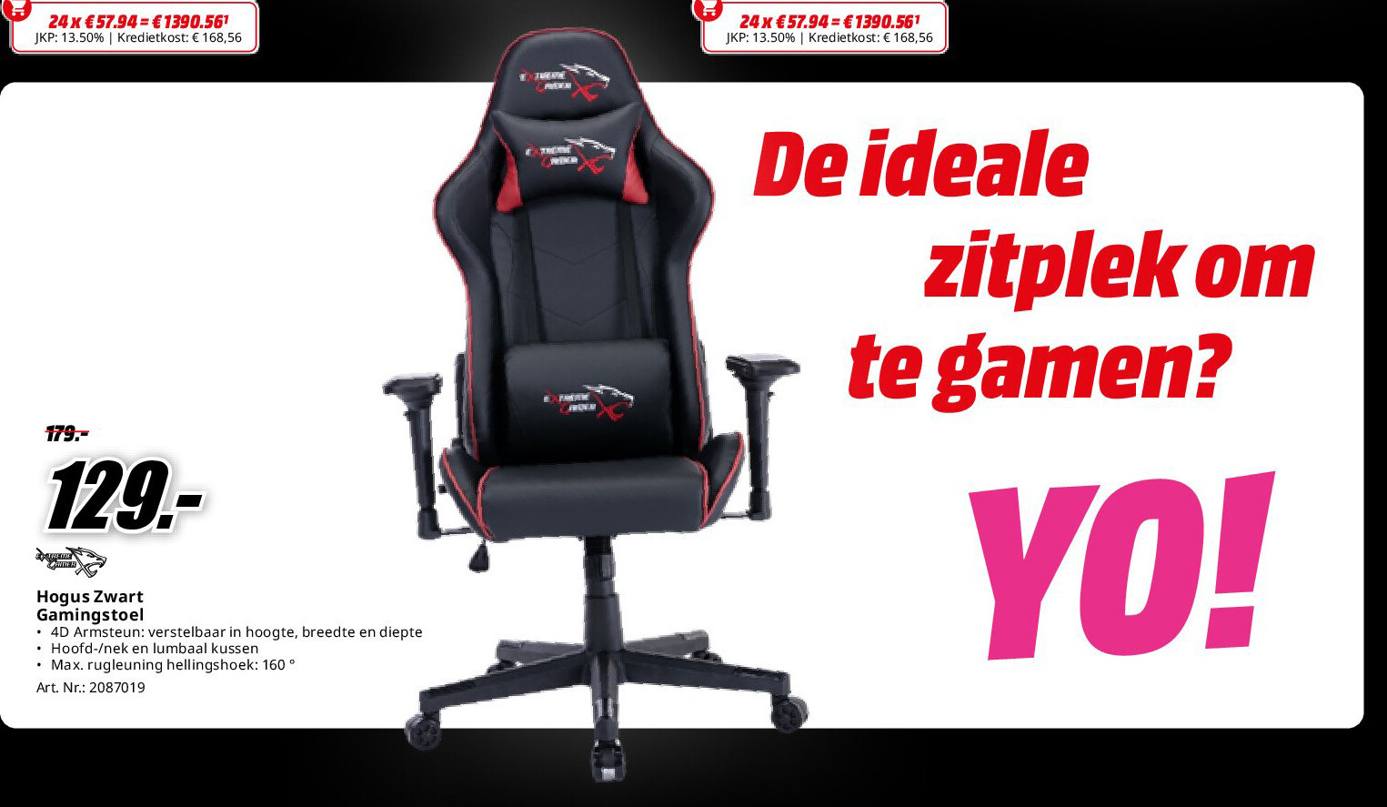 Hogus Zwart Gamingstoel