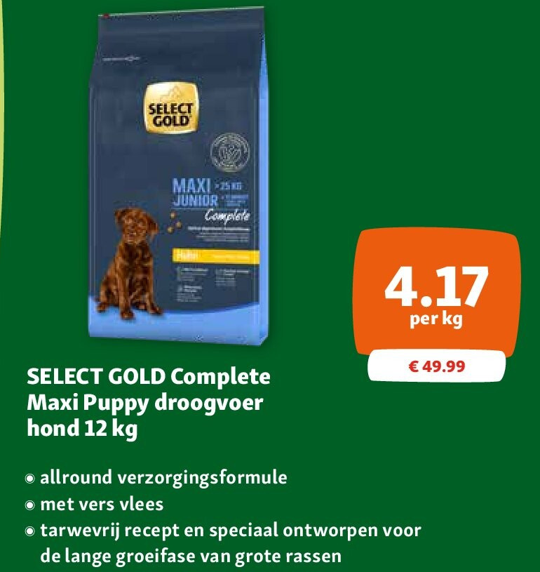 SELECT GOLD Complete Maxi Puppy droogvoer hond 12 kg