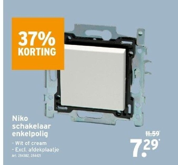 Niko schakelaar enkelpolig