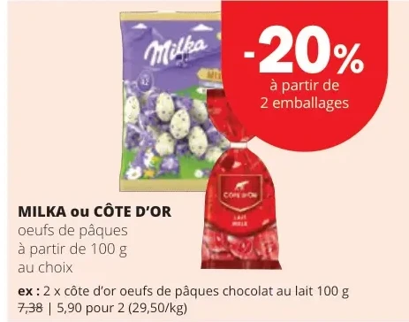 côte d'or oeufs de pâques chocolat au lait 100 g