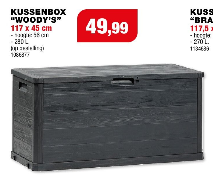 Toomax Woody's kussenbox 45x117x56 cm zwart