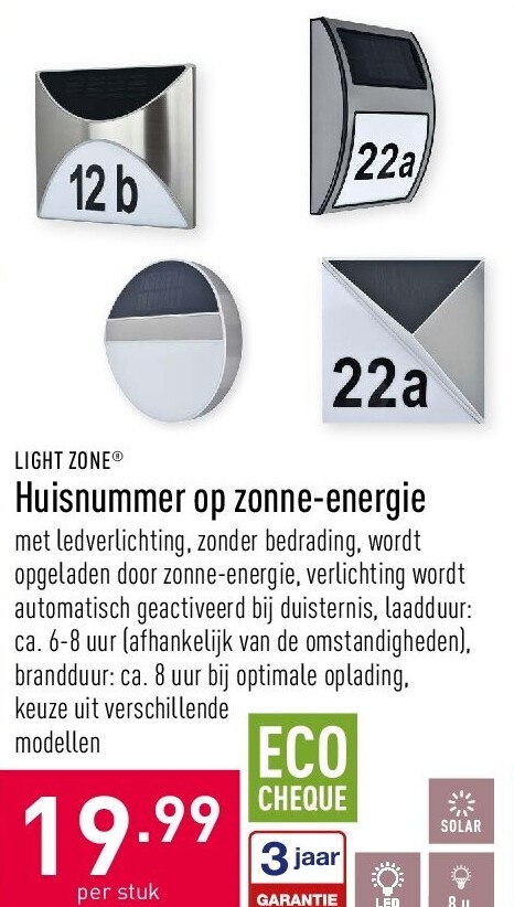 Huisnummer op zonne-energie