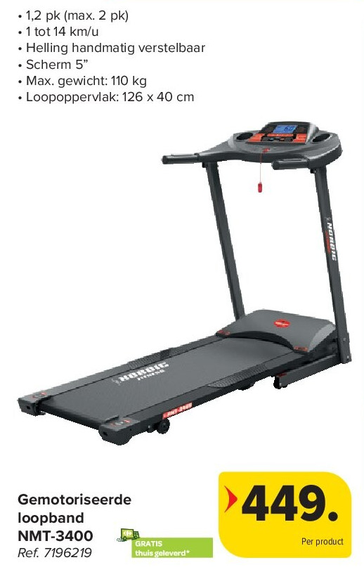 Gemotoriseerde loopband NMT-3400