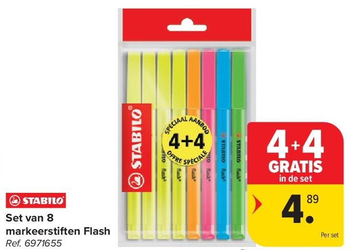 Set van 8 markeerstiften Flash