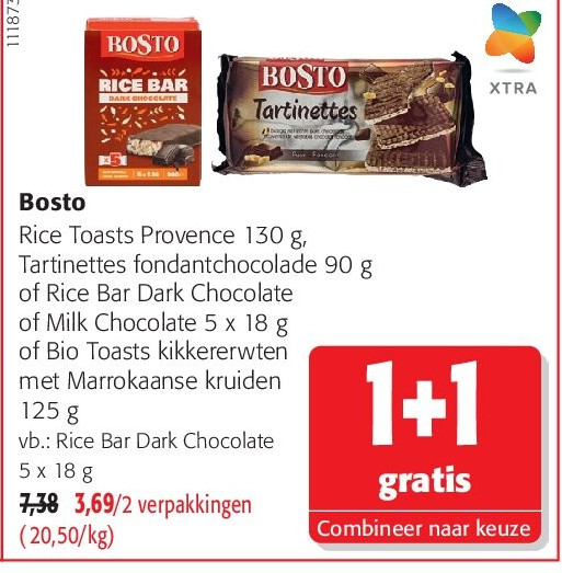 Bosto Rice Bar Dark Chocolate 5 x 18 g