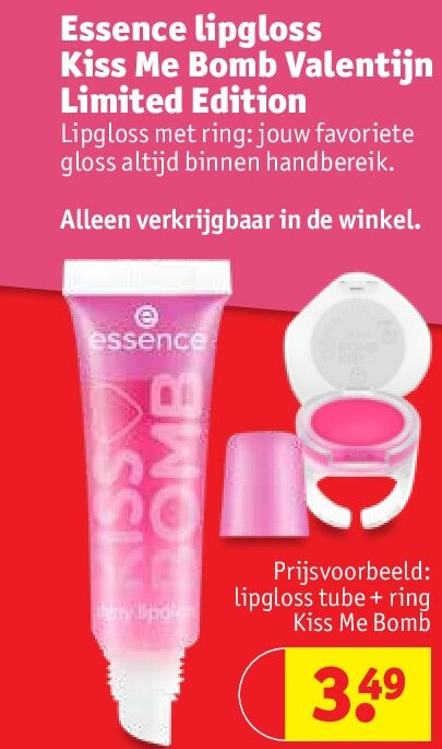 Essence lipgloss Kiss Me Bomb Valentijn Limited Edition