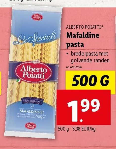 Mafaldine pasta