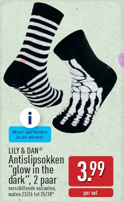 Antislipsokken "glow in the dark",2paar