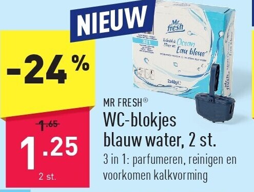 WC-blokjes blauw water, 2st.