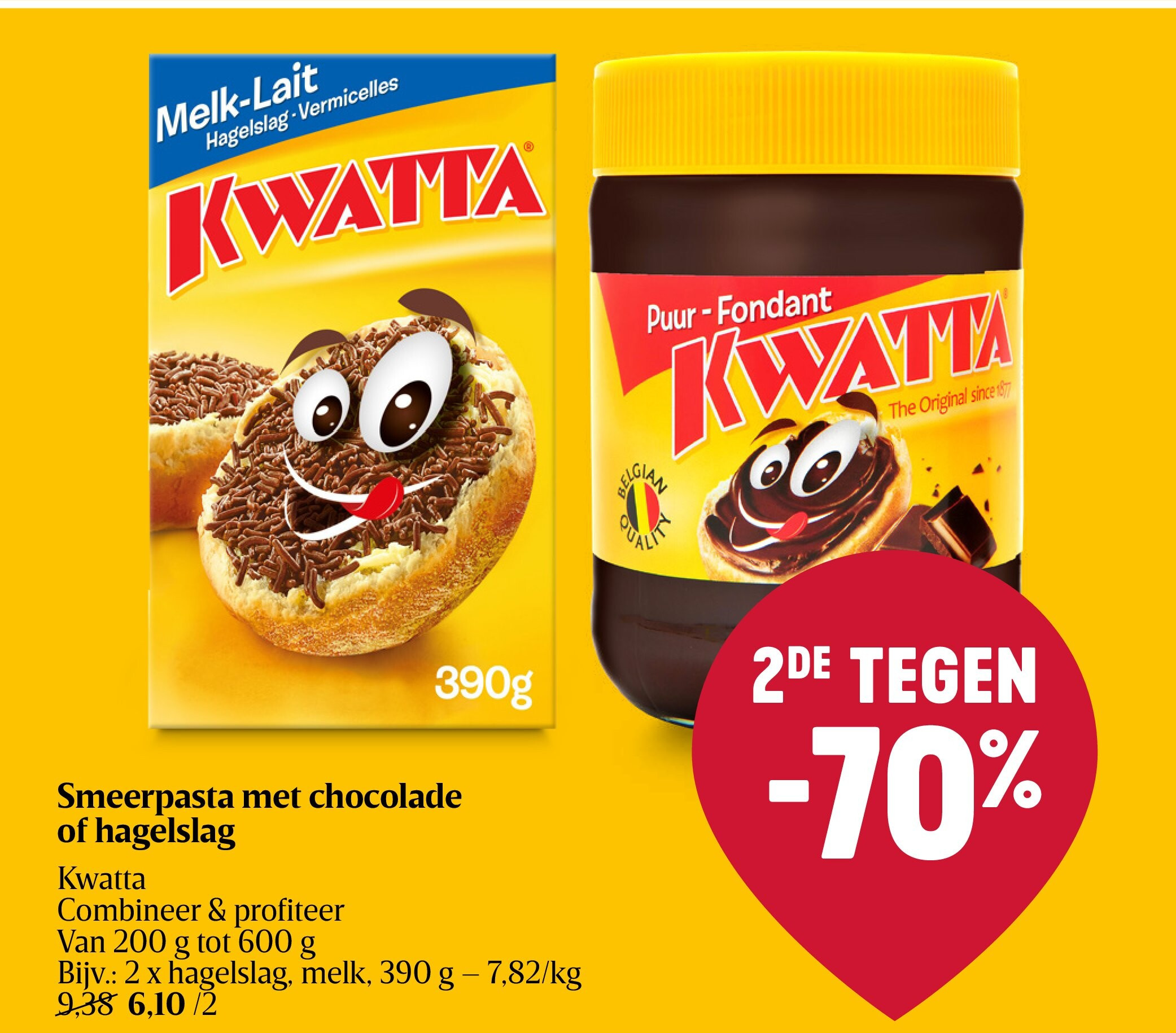 Smeerpasta met chocolade of hagelslag