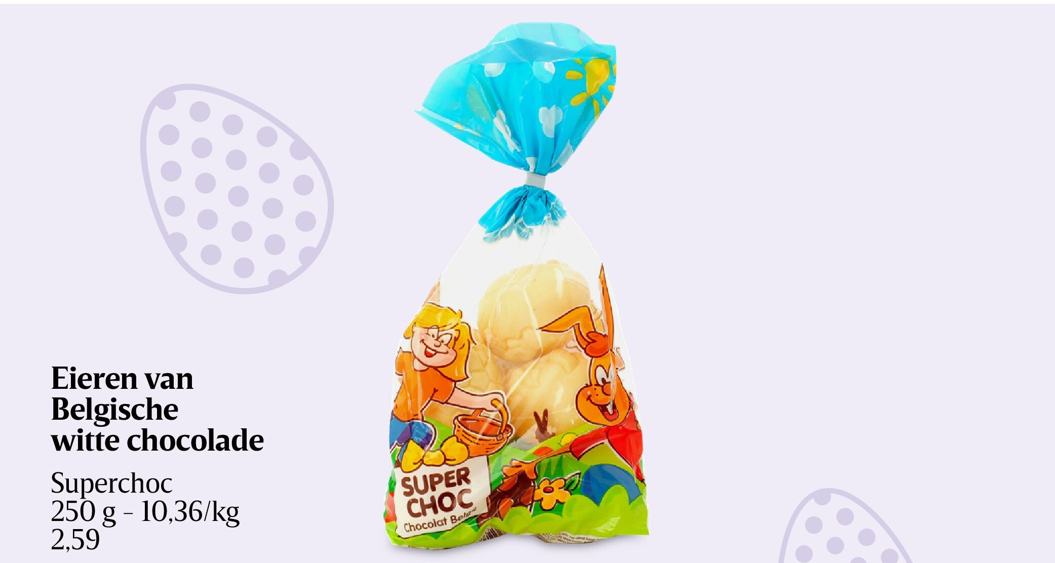 Eieren van Belgische witte chocolade