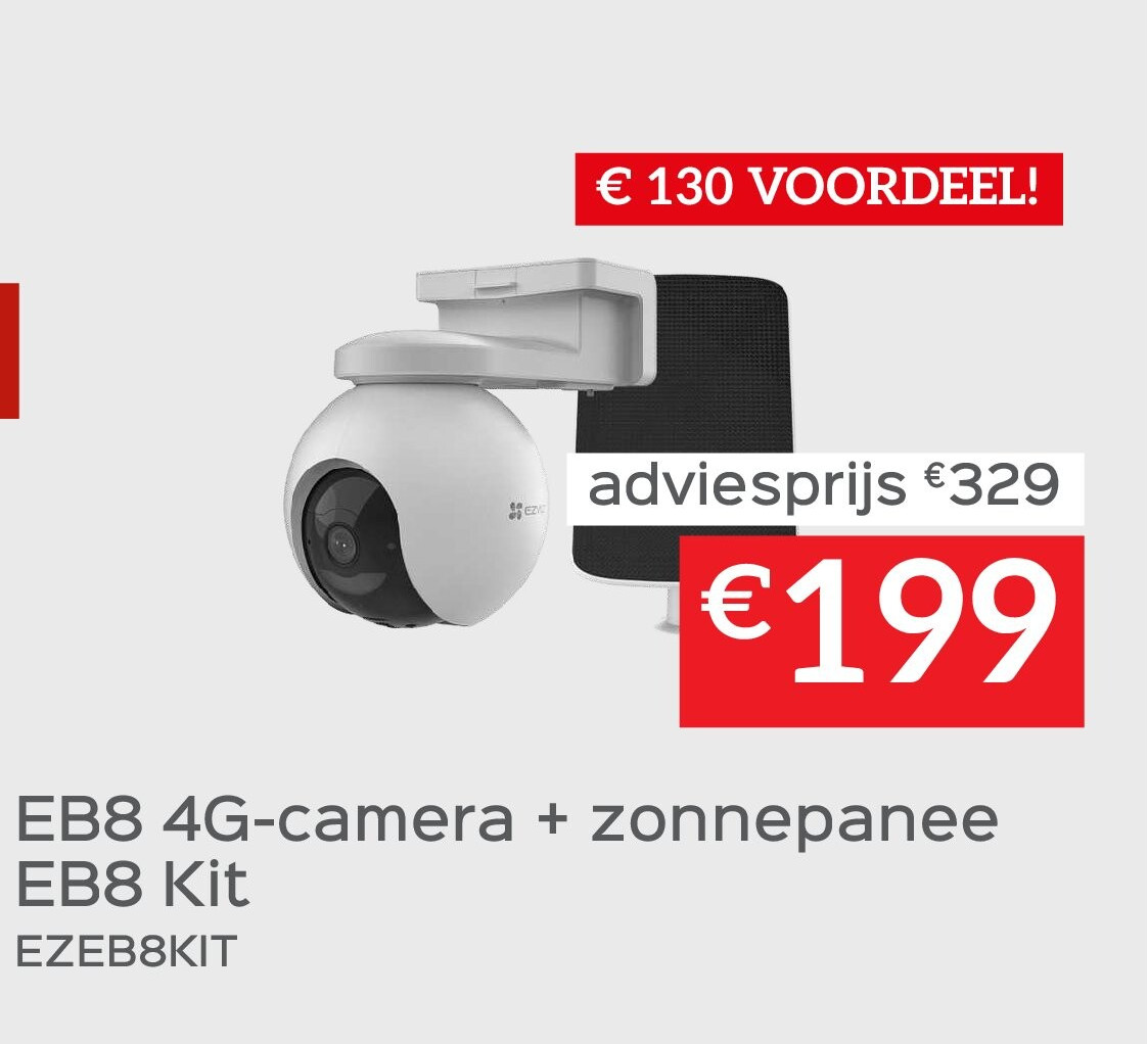 EB8 4G-camera + zonnepanee EB8 Kit EZEB8KIT