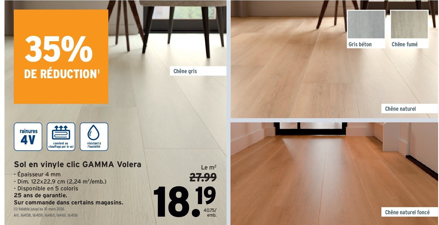 Sol en vinyle clic GAMMA Volera