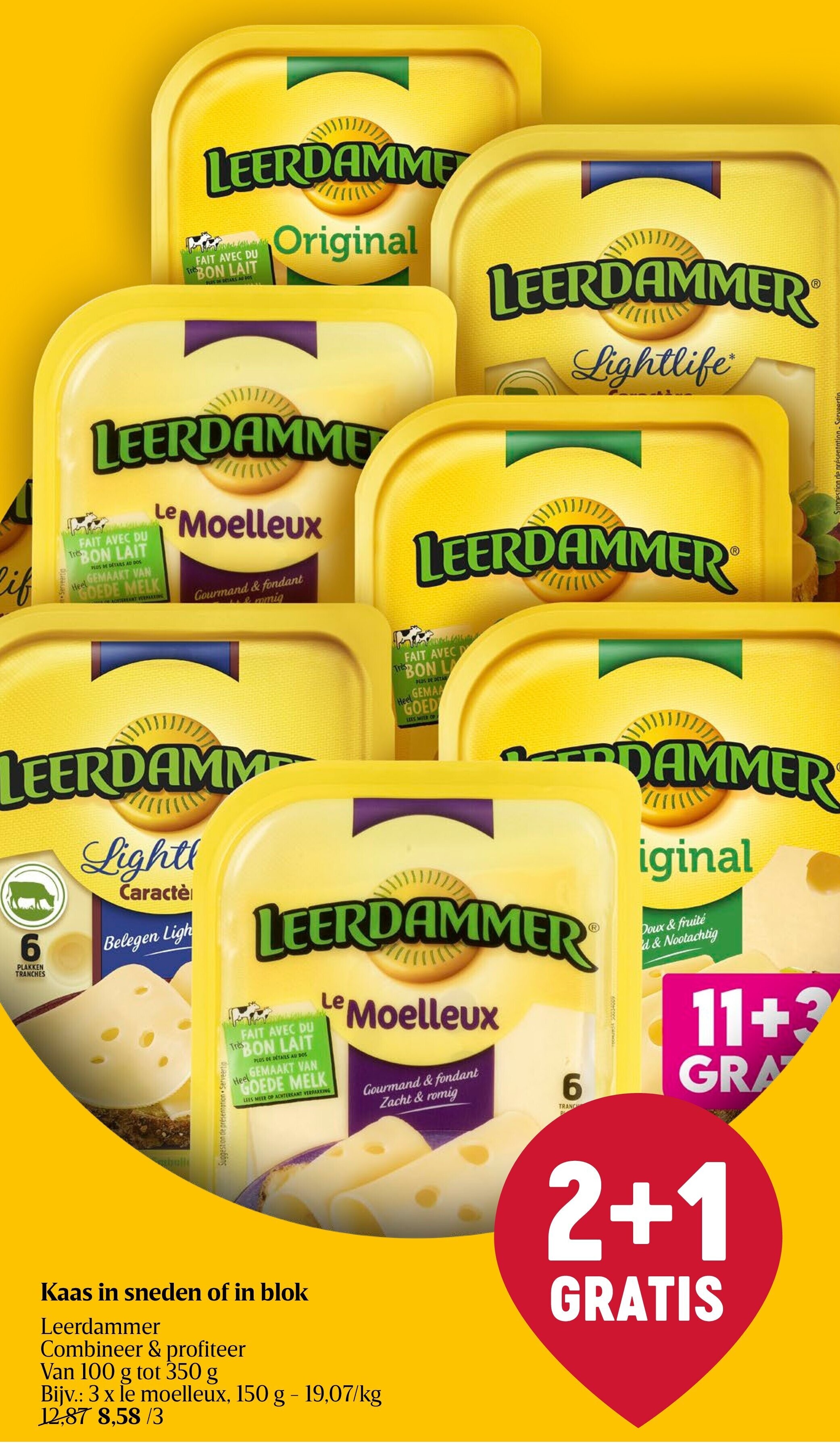 Kaas in sneden of in blok