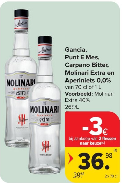 Gancia, Punt E Mes, Carpano Bitter, Molinari Extra en Aperiniets 0,0%