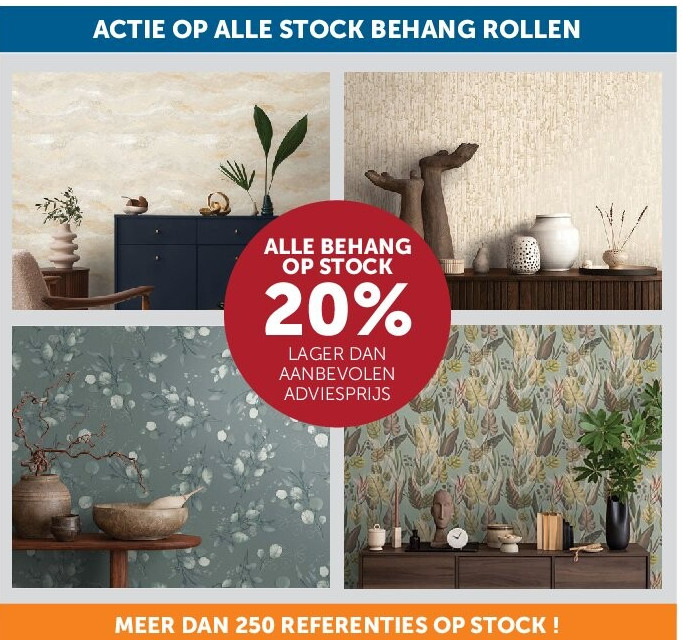 ACTIE OP ALLE STOCK BEHANG ROLLEN